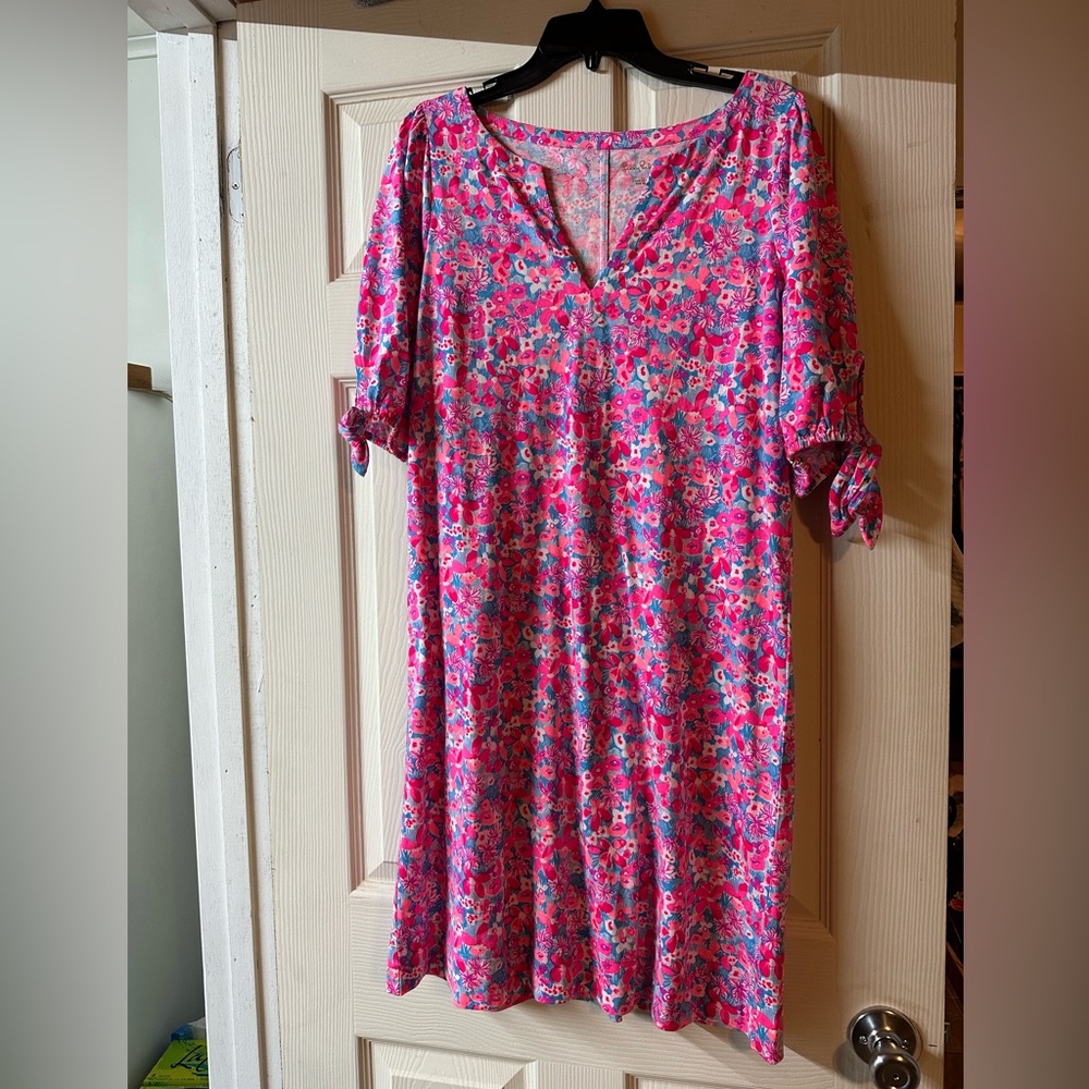 Lilly Pulitzer Pink Floral Midi Dress